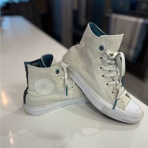 Converse High-Top Sneakers - Cream and Teal - Water Repellent
